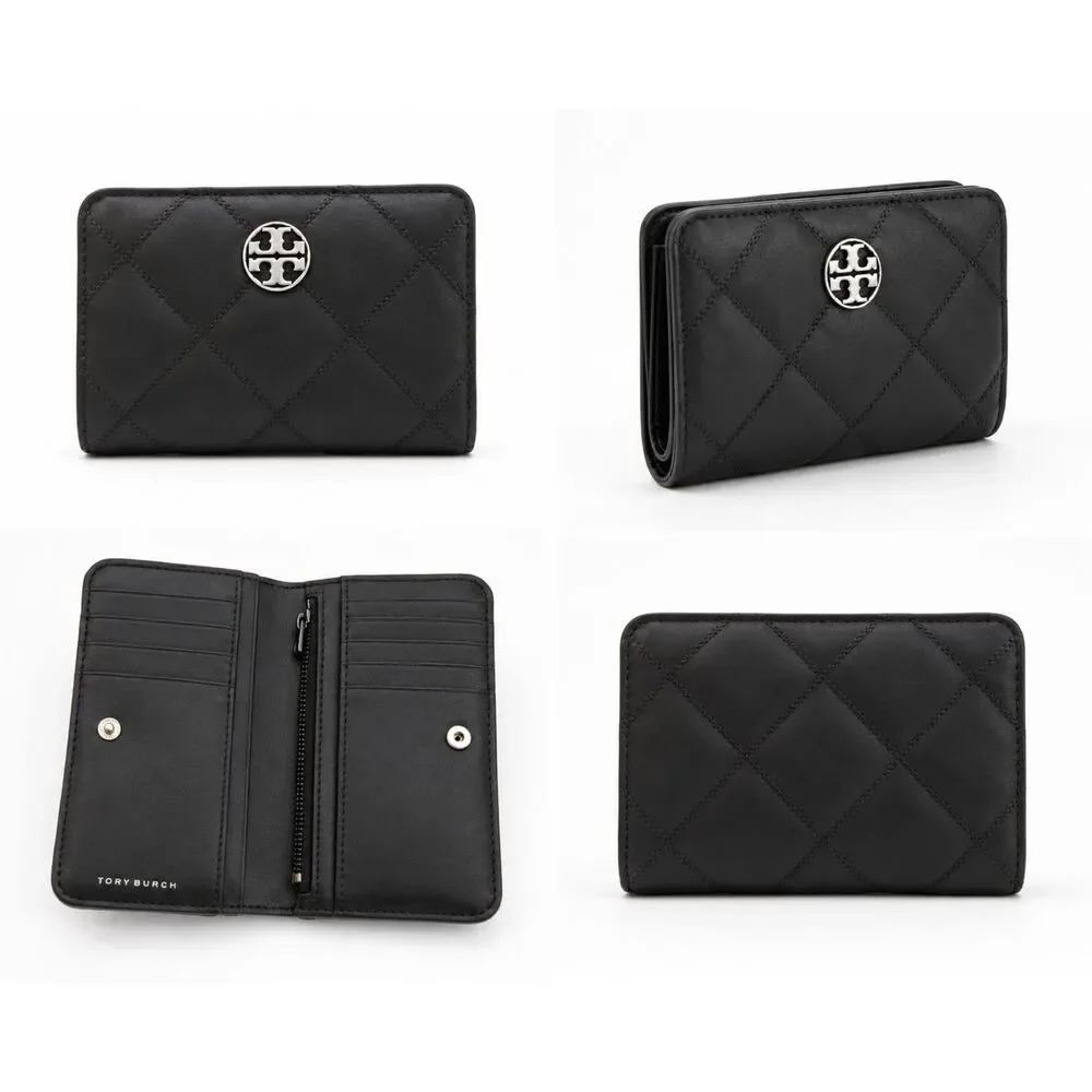 TORY BURCH Willa Quilted Matte Wallet Black